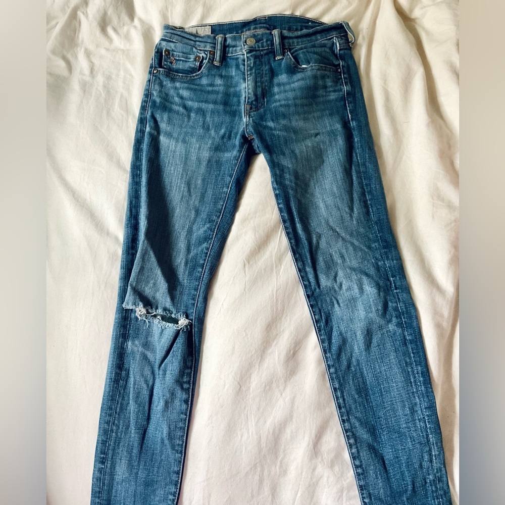 Ralph Lauren Distressed Straight Leg Jeans